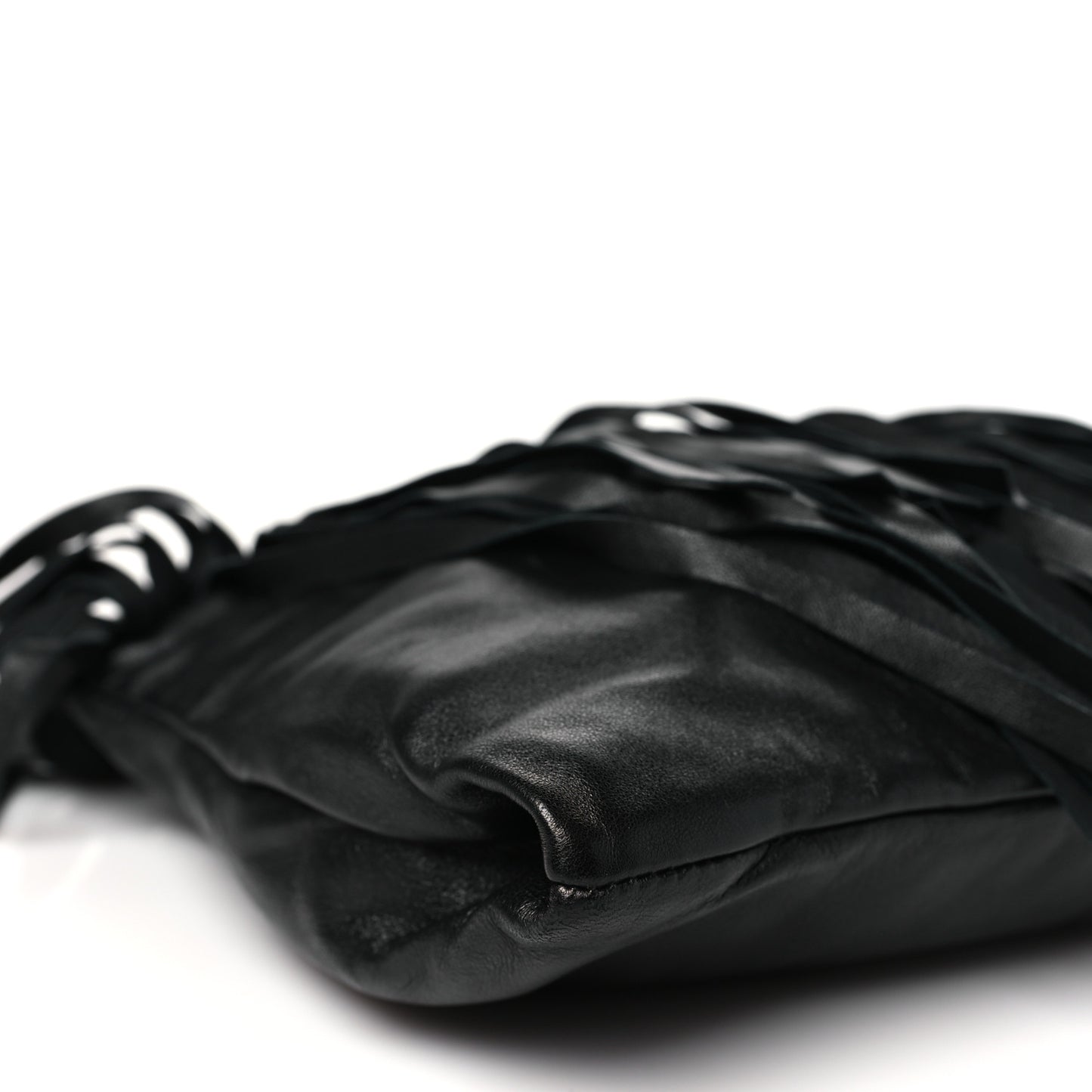 Nappa Fringe Clutch Black