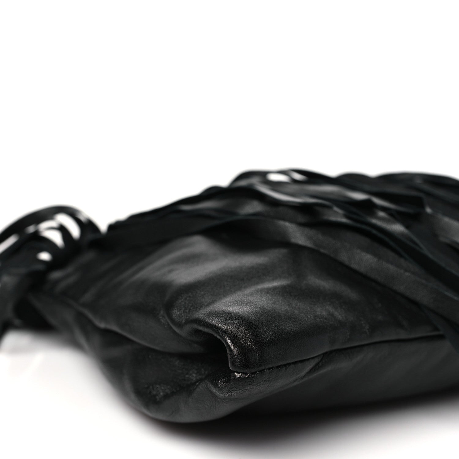 Prada Nappa Fringe Clutch Black 9 of 10