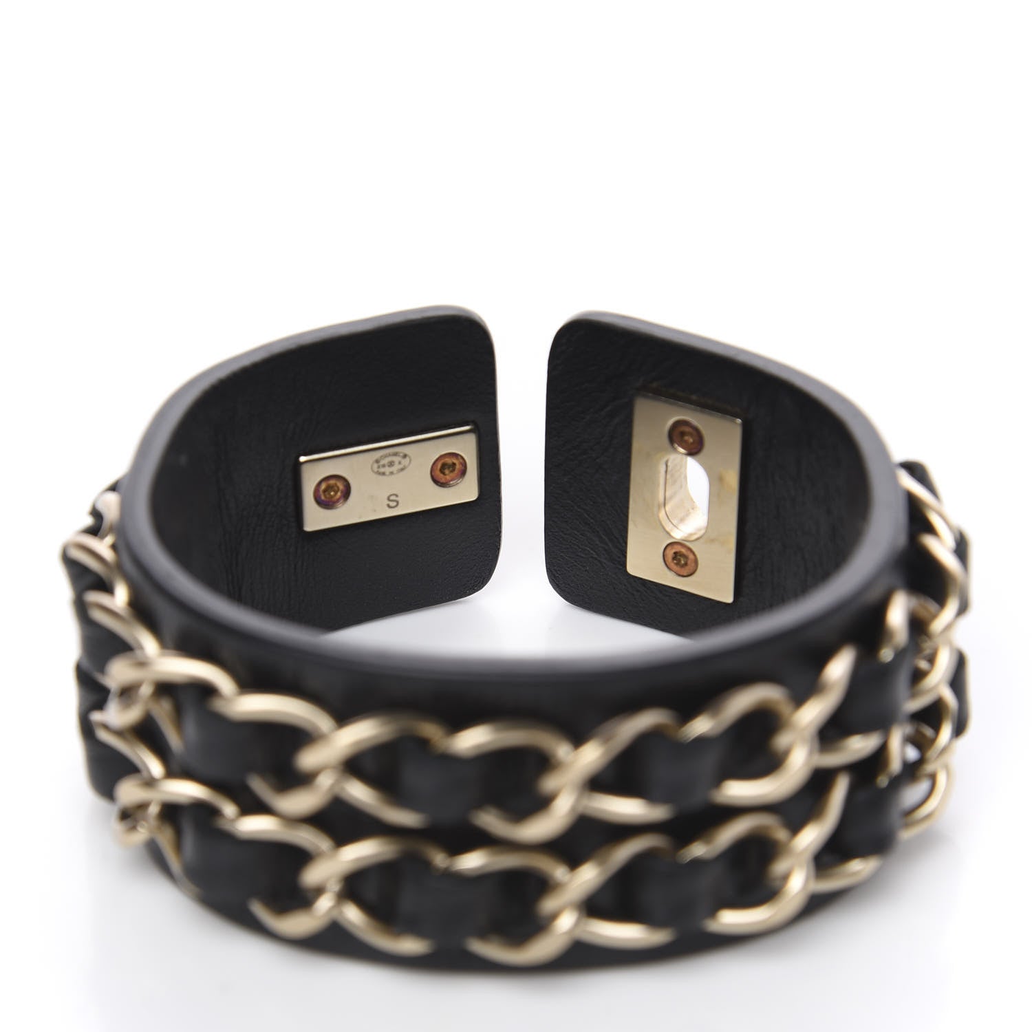 Chanel Lambskin CC Chain Turnlock Bracelet S Black 3 of 4