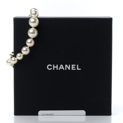 Chanel Graduated Pearl Crystal CC Bracelet Gold 5 of 5
