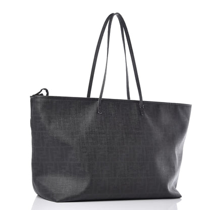 Fendi Zucca Spalmati Large Roll Tote Black 3 of 15