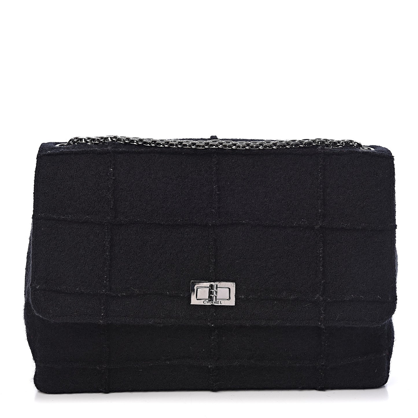Wool Patchwork Mademoiselle Jumbo Flap Black