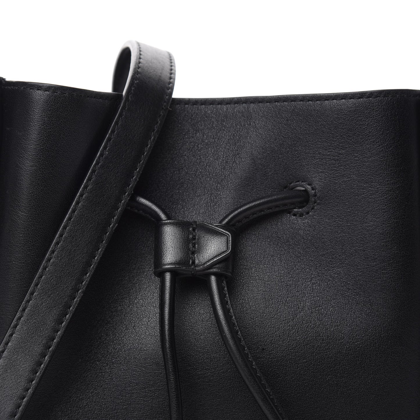 Smooth Calfskin Mini Soleil Bucket Bag Black
