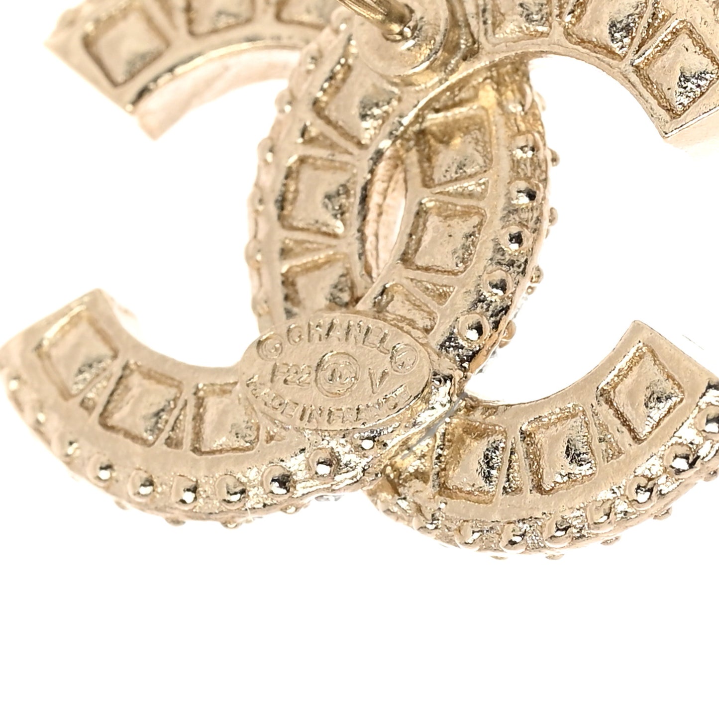 Crystal Timeless CC Earrings Light Gold