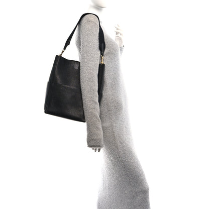 Celine Soft Grained Calfskin Sangle Bucket Bag Black 2 of 10