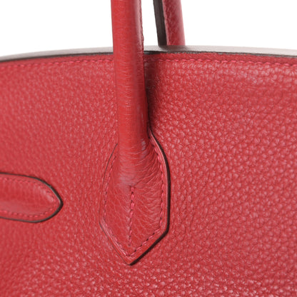 Hermes Taurillon Clemence Birkin 30 Rouge Casaque 15 of 15
