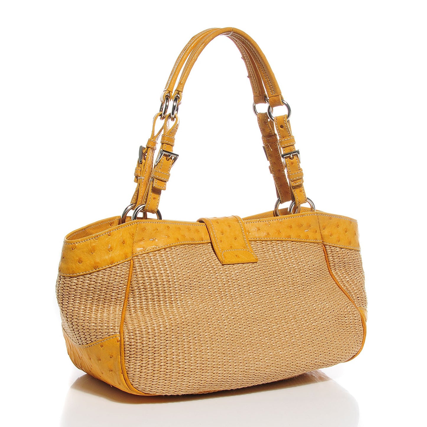 Straw Ostrich Tote Naturale Soleil