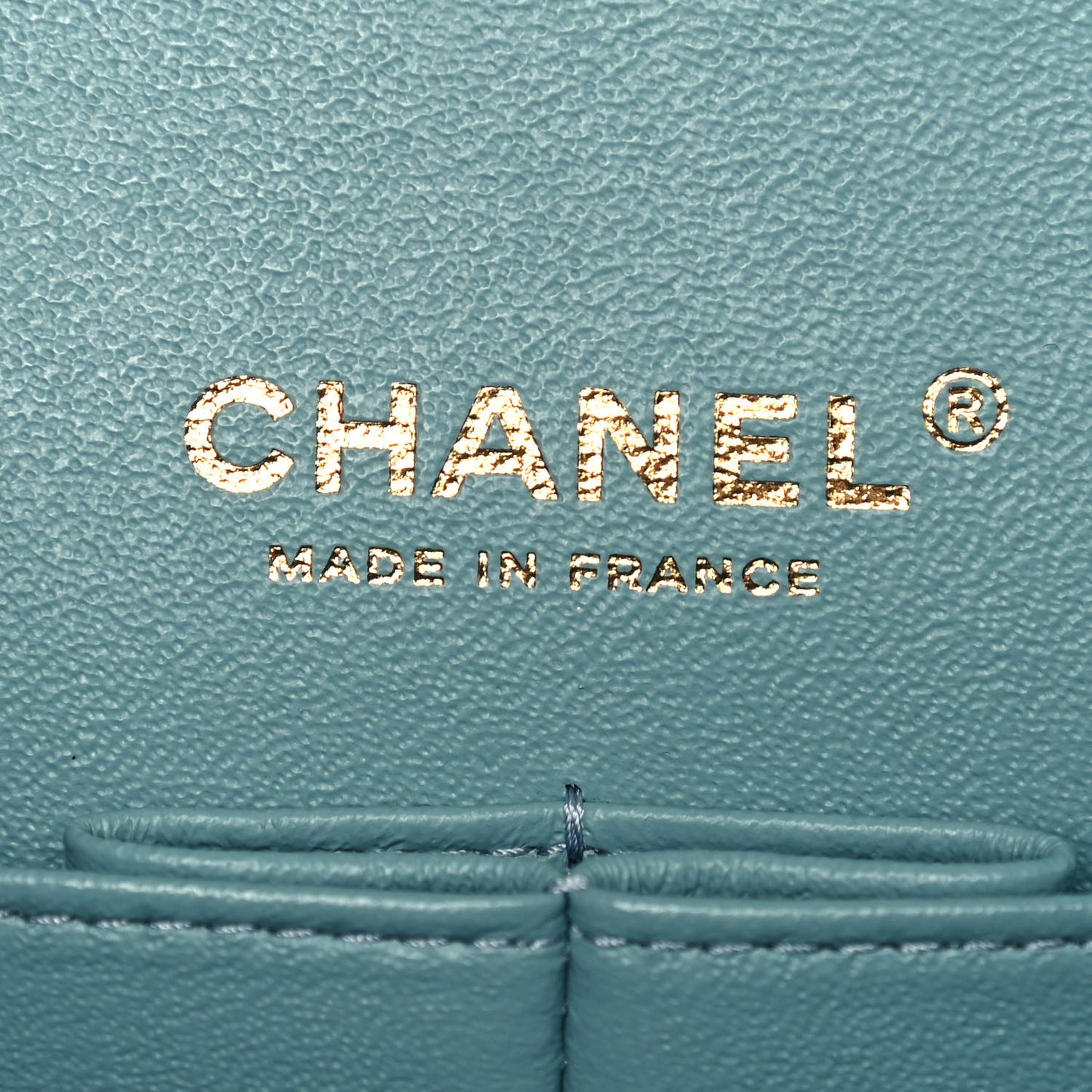Caviar Quilted Medium Double Flap Light Blue