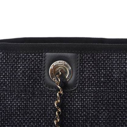 Chanel Woven Straw Raffia Small Deauville Tote Black 11 of 14