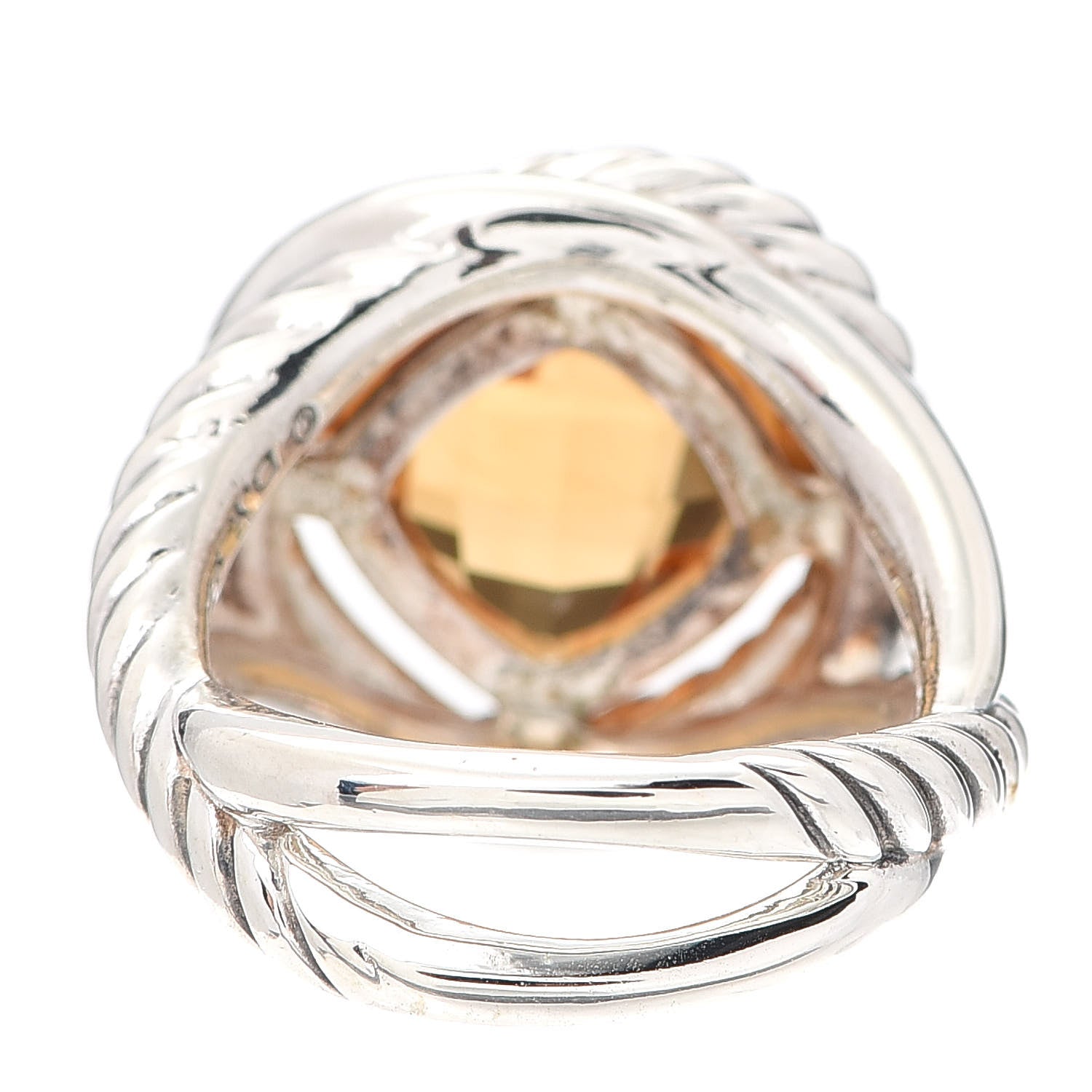 David Yurman Sterling Silver Citrine 11mm Infinity Ring 52 6 3 of 4