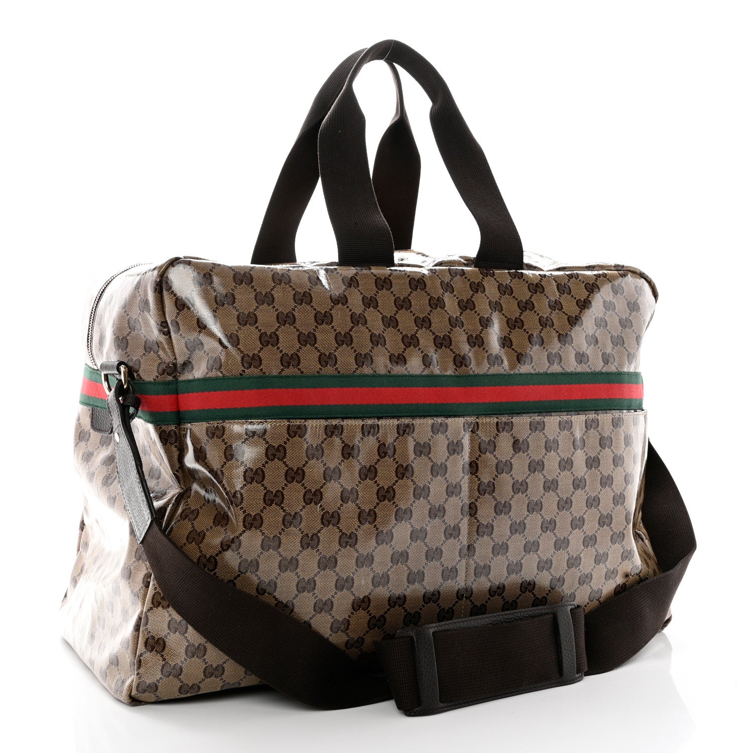 Gucci Crystal Monogram Web Large Carry On Duffle Bag Brown 3 of 12
