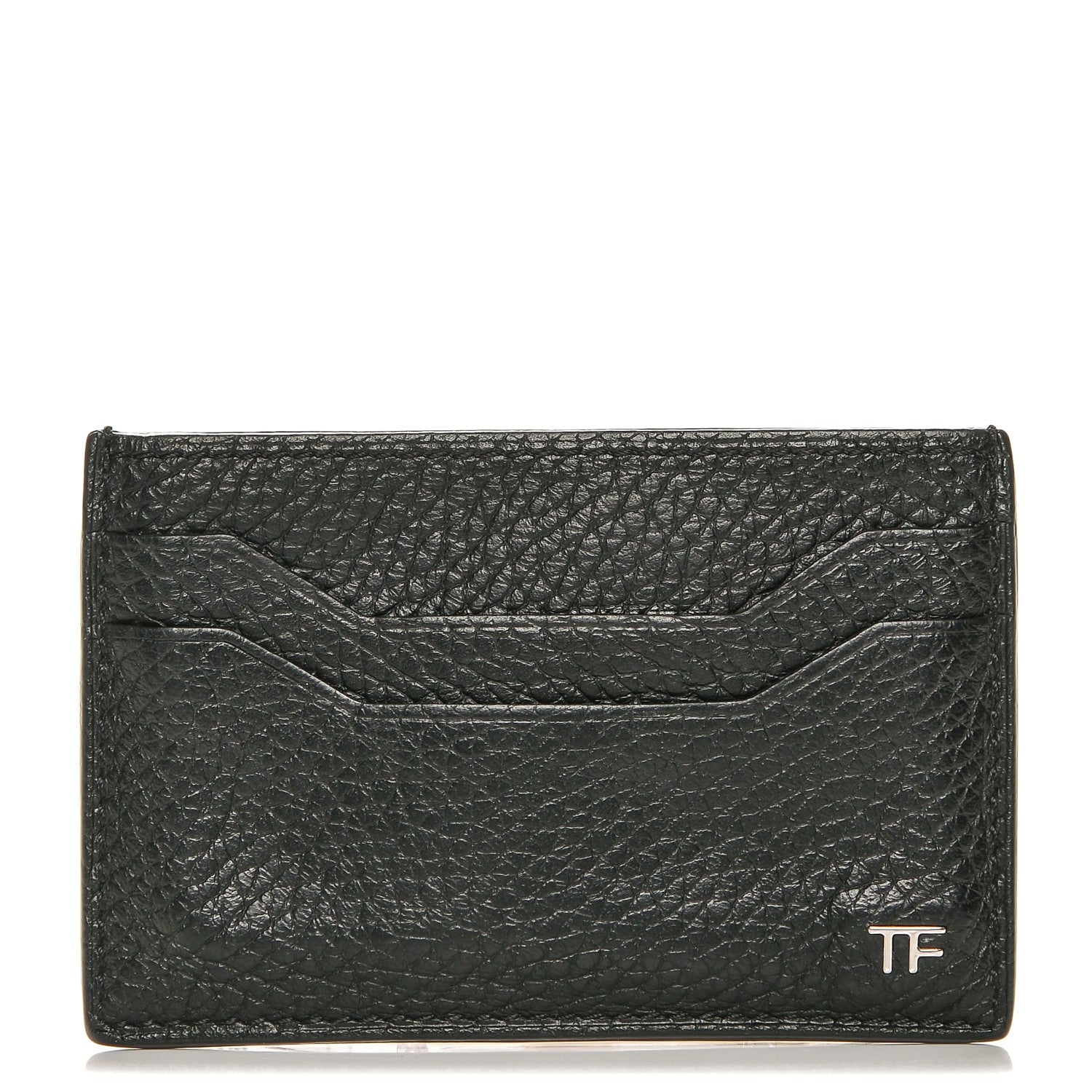 Tom Ford Grained Calfskin Open Side Card Holder Black 1 of 6