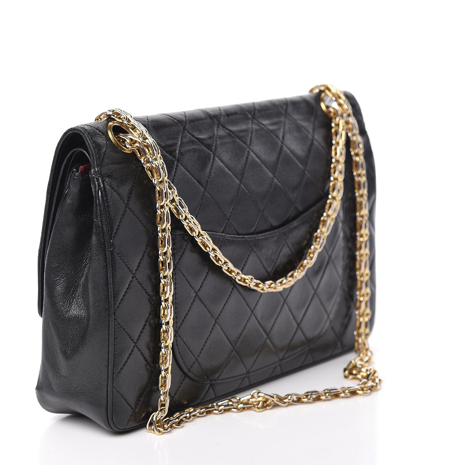 Chanel Lambskin Quilted Medium Double Flap Bijoux Chain Black 3 of 13