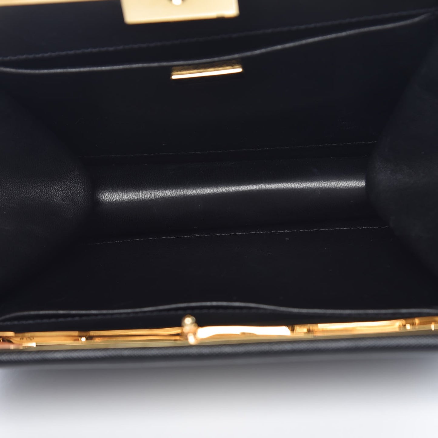 Saffiano City Calf Light Frame Bag Black