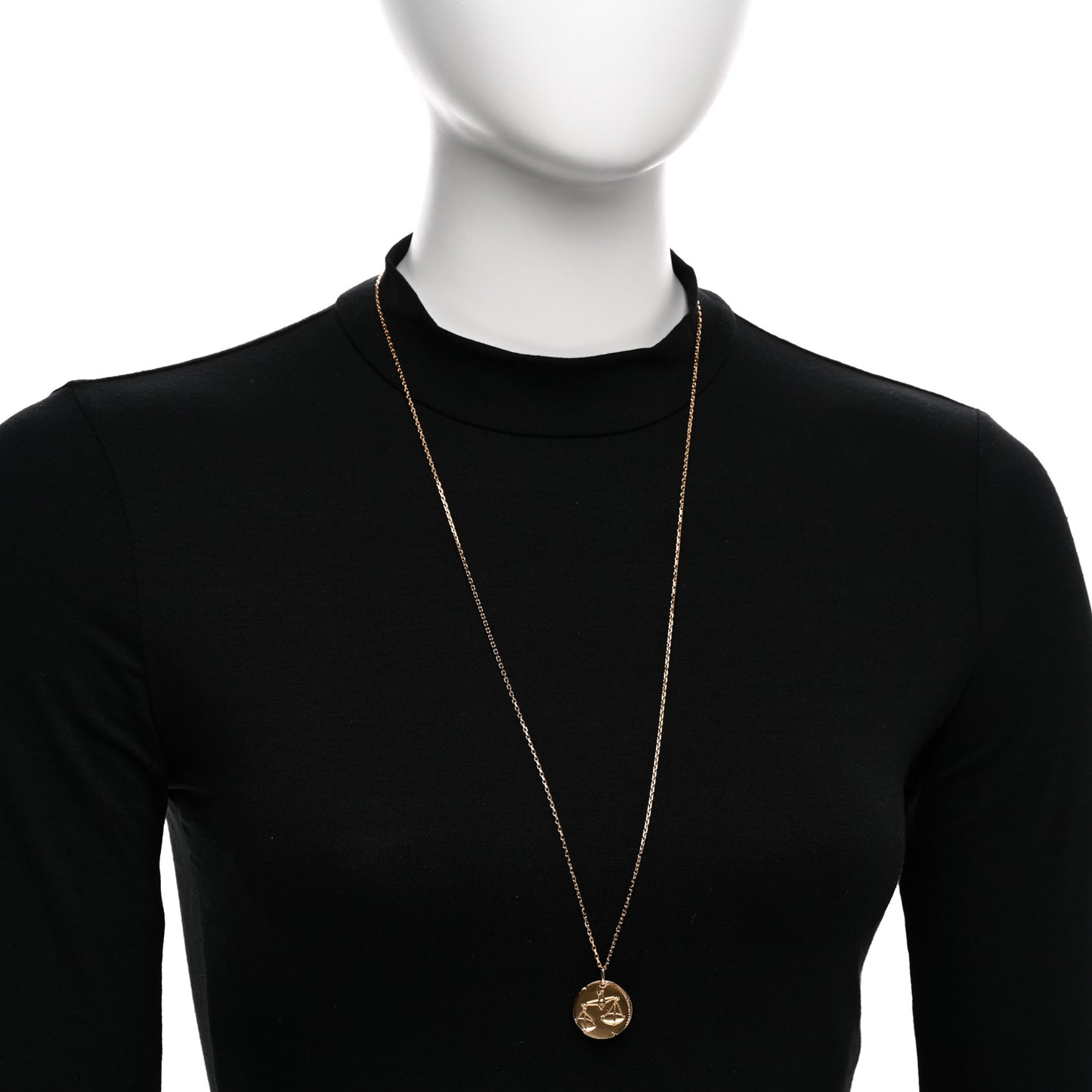 18K Yellow Gold Zodiac Libra Pendant Necklace