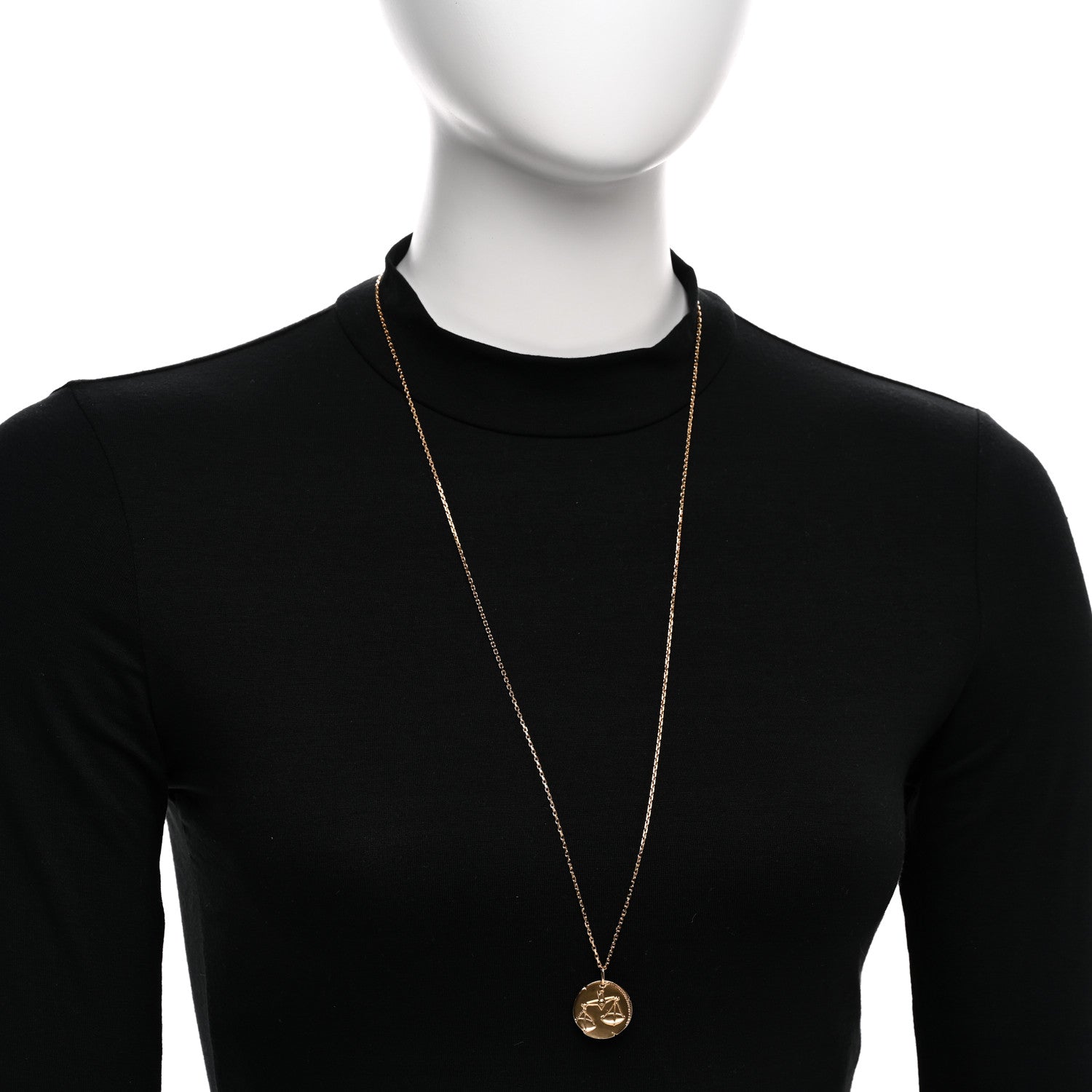 Van Cleef & Arpels 18K Yellow Gold Zodiac Libra Pendant Necklace 2 of 6