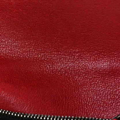 Saint Laurent Sheepskin Matelasse Chevron Monogram College Chain Wallet New Red 14 of 16