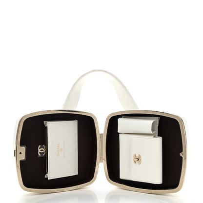 Chanel Lambskin Minaudiere Vanity With Handle White 6 of 12