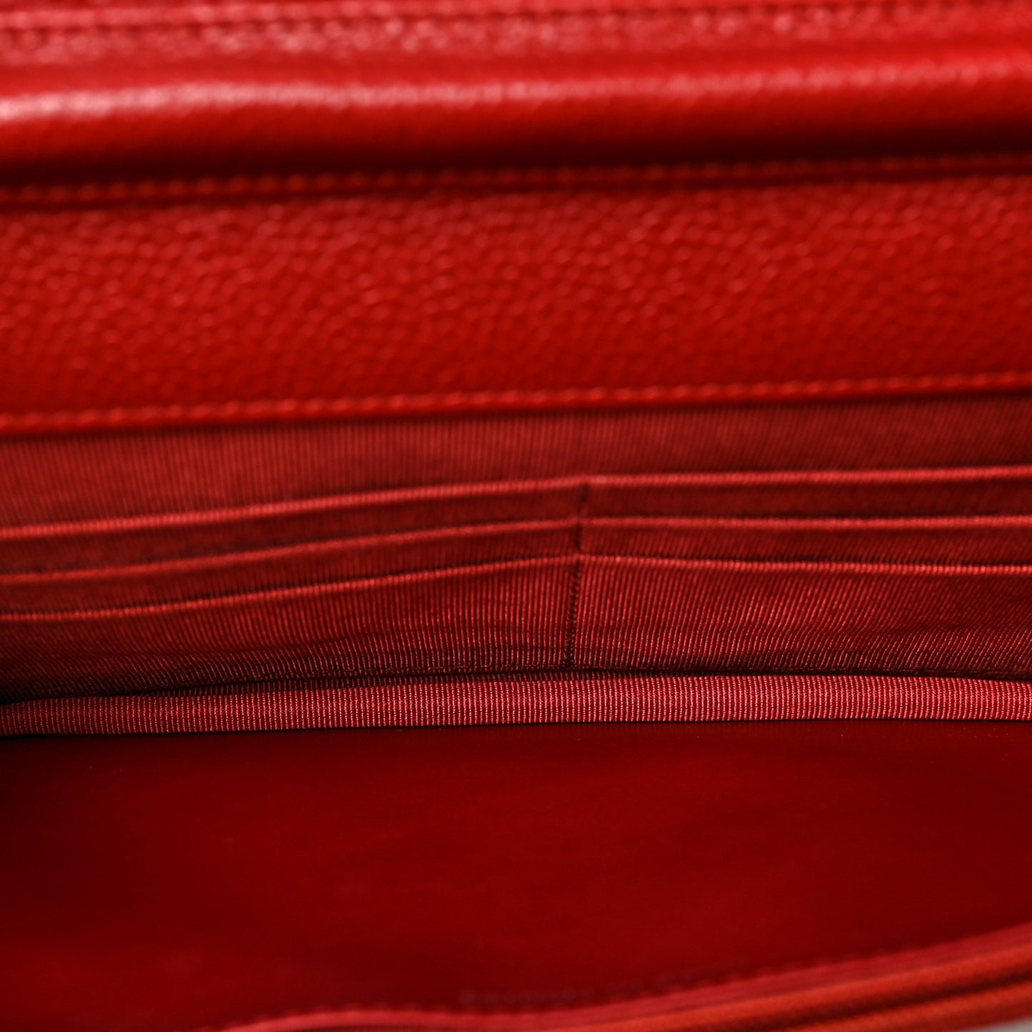 Caviar Quilted Wallet on Chain WOC Red
