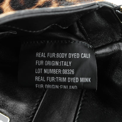Prada Calf Hair Mink Fur Leopard Print Crossbody Bag Miele Moro 6 of 8