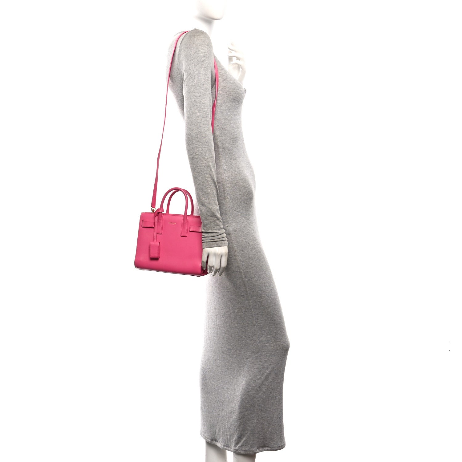 Saint Laurent Calfskin Nano Sac De Jour Lipstick Fuchsia 2 of 10