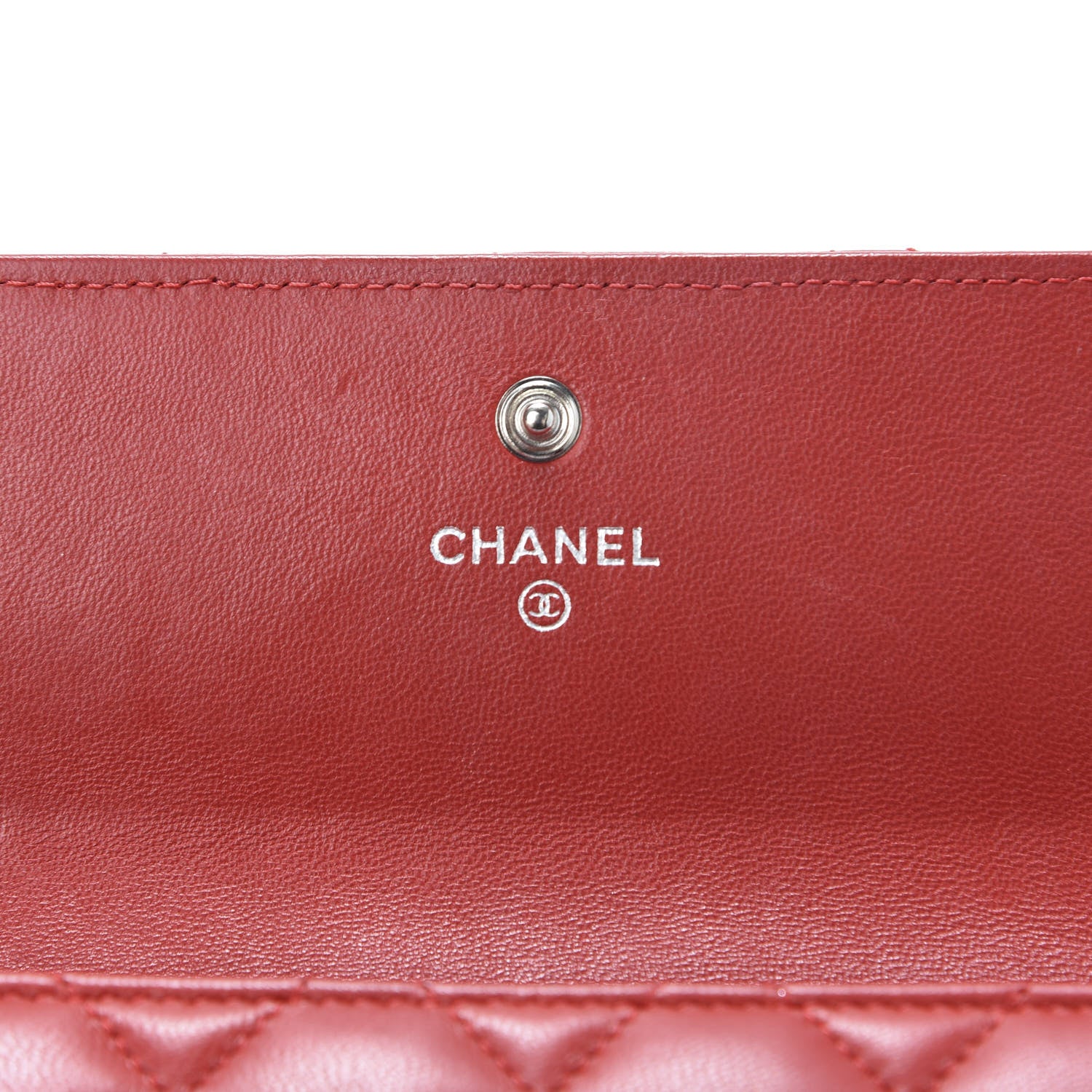 Chanel Lambskin Quilted Large Gusset Flap Wallet Red 7 of 9