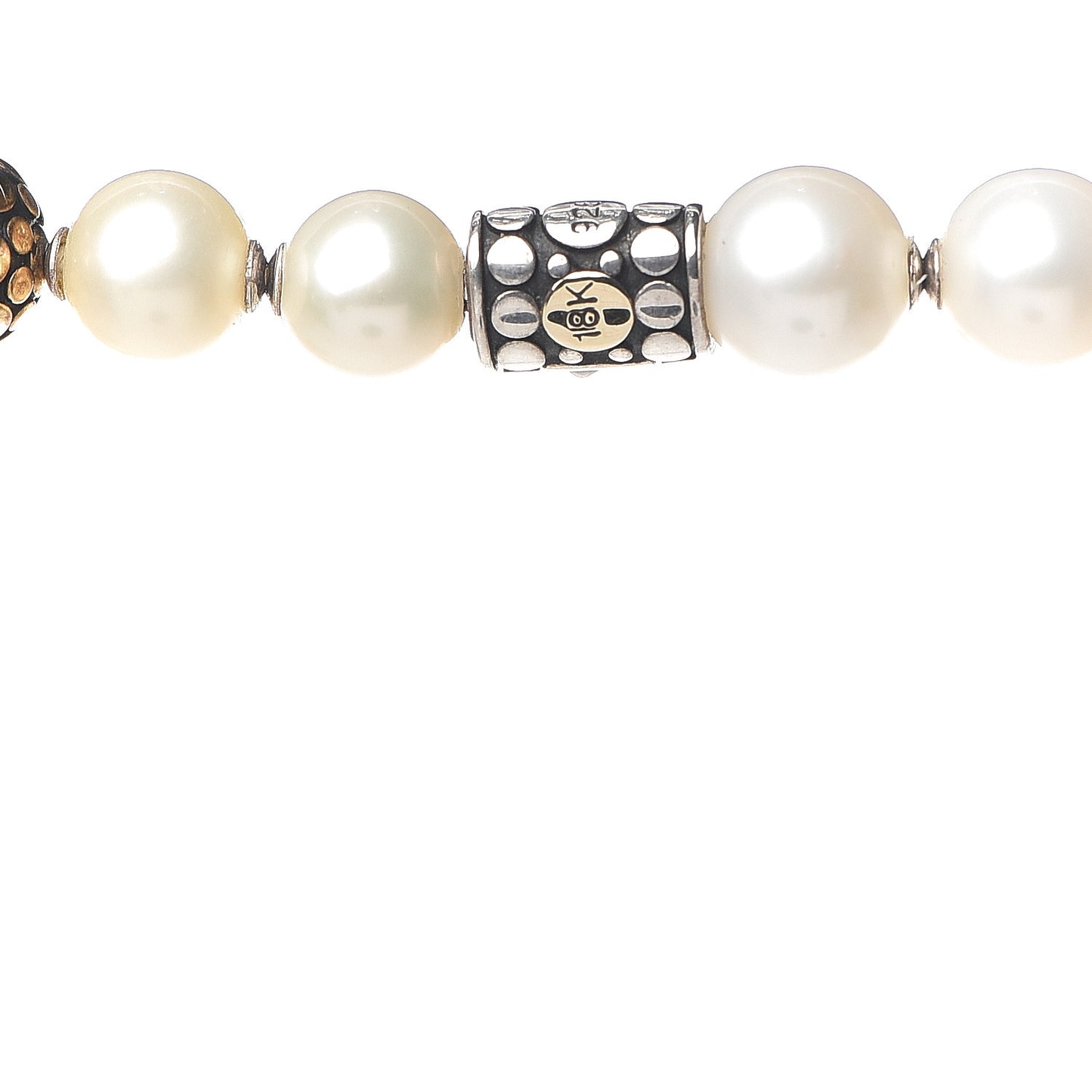 Sterling Silver 18K Yellow Gold Freshwater Pearl Dot Necklace