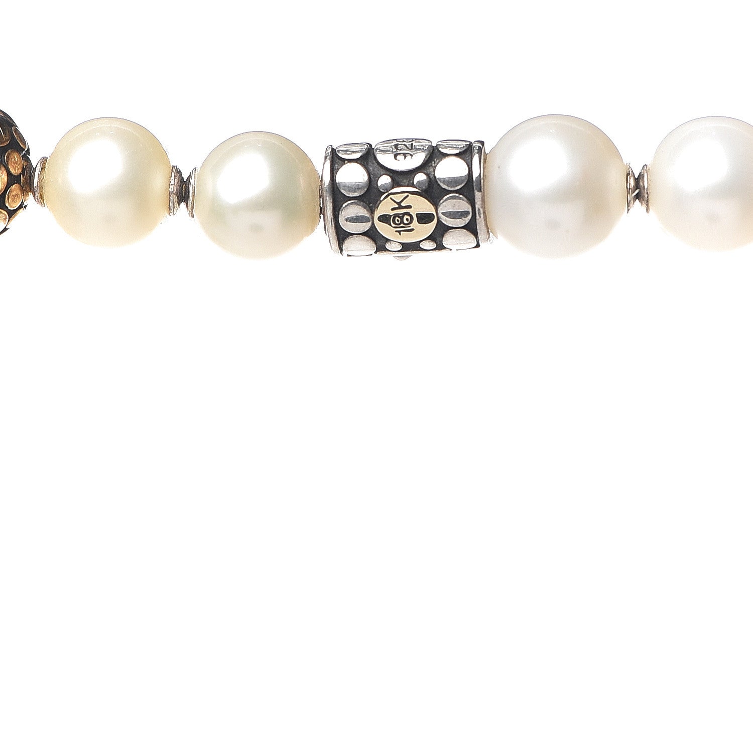 John Hardy Sterling Silver 18K Yellow Gold Freshwater Pearl Dot Necklace 3 of 4