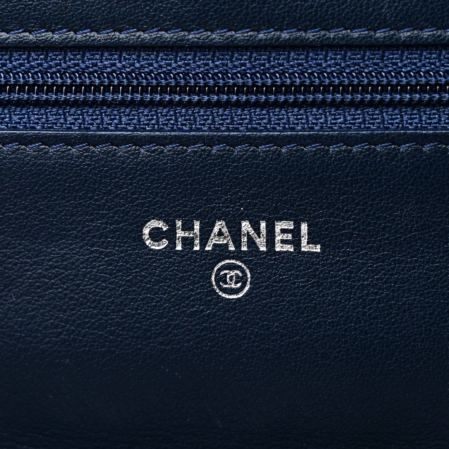 Chanel Patent Quilted Wallet On Chain WOC Blue 6 of 12