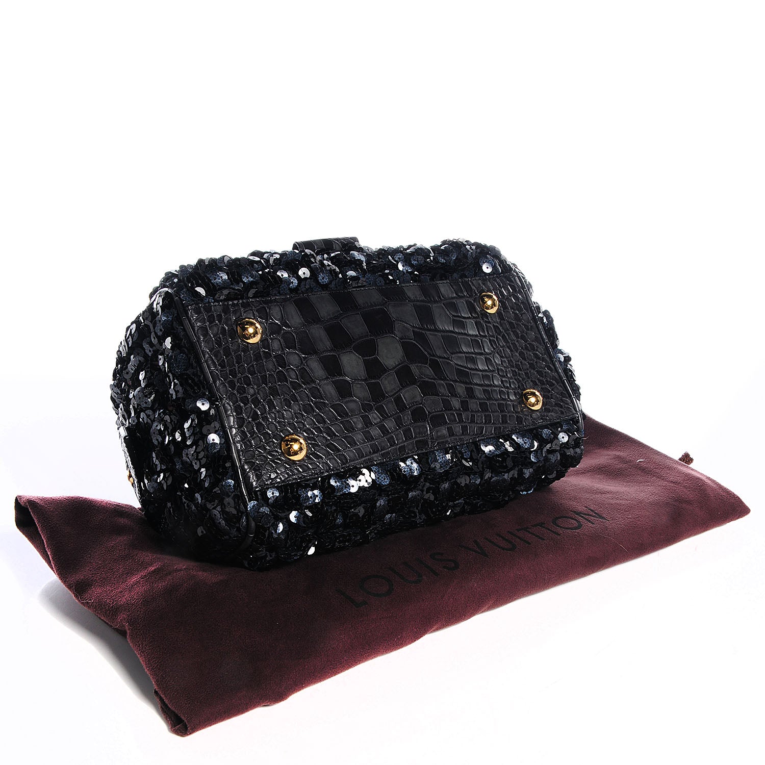 Louis Vuitton Damier Alligator Sequin Virtuose Carrousel Black 4 of 8