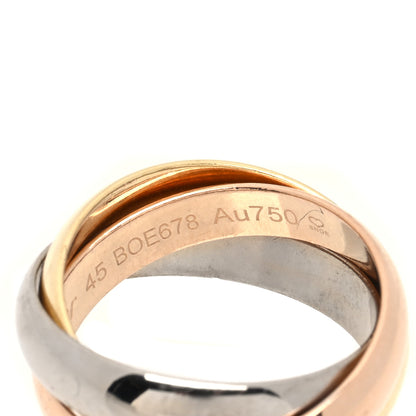 Cartier 18K Pink Yellow White Gold Classic Trinity Ring 45 3.25 5 of 5