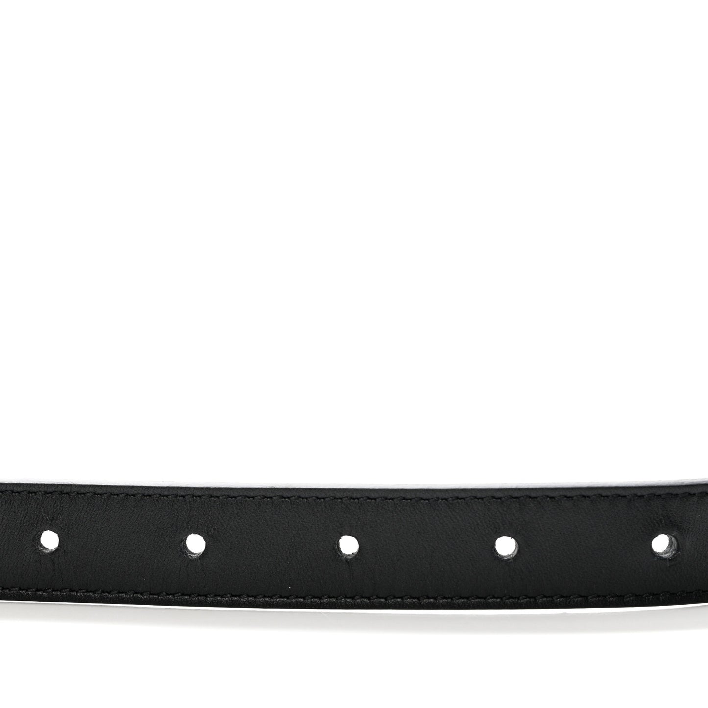 Calfskin Pearl Double G 20mm Belt 90 36 Black Cream