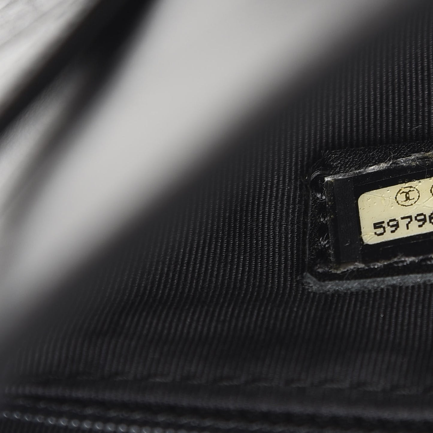 Calfskin Embossed CC Shoulder Bag Black