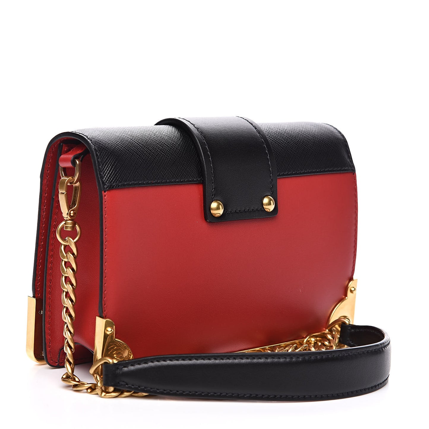 City Calfskin Saffiano Cahier Bag Fuoco Black