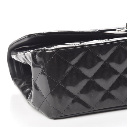 Chanel Striated Patent Quilted Jumbo Double Flap Black 9 of 16