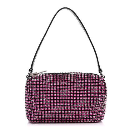 Alexander Wang Mesh Crystal Rhinestone Mini Heiress Pouch Pink 1 of 10