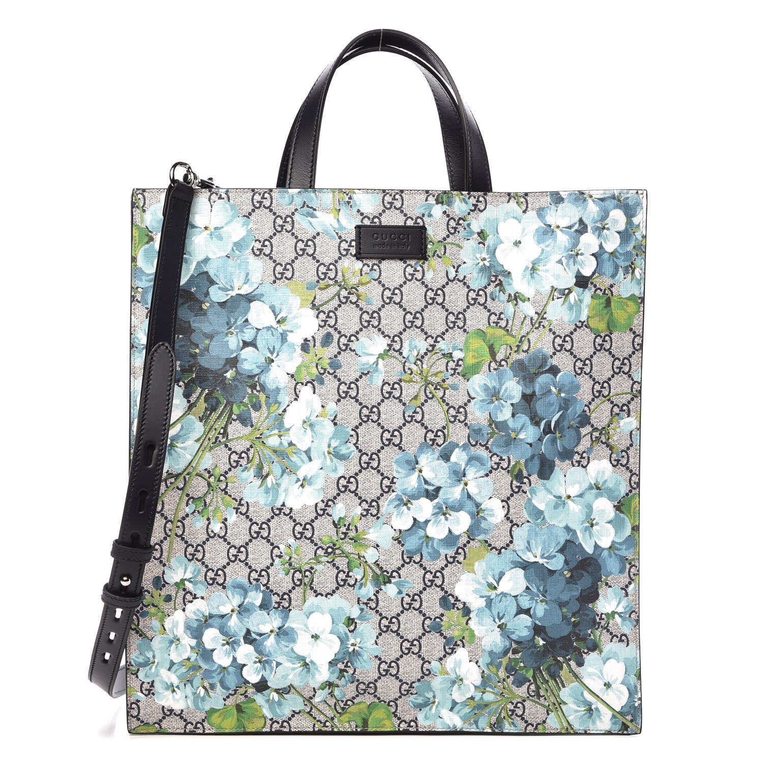 Gucci Soft GG Supreme Monogram Blooms Vertical Tote Blue 1 of 11