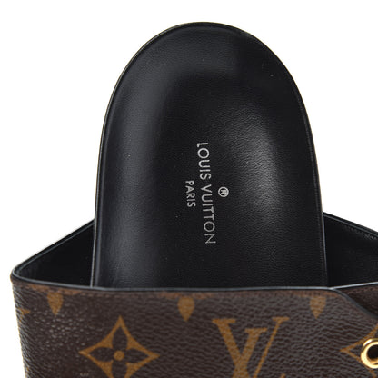 Louis Vuitton Monogram Bom Dia Mule Sandals 39 Black 6 of 8