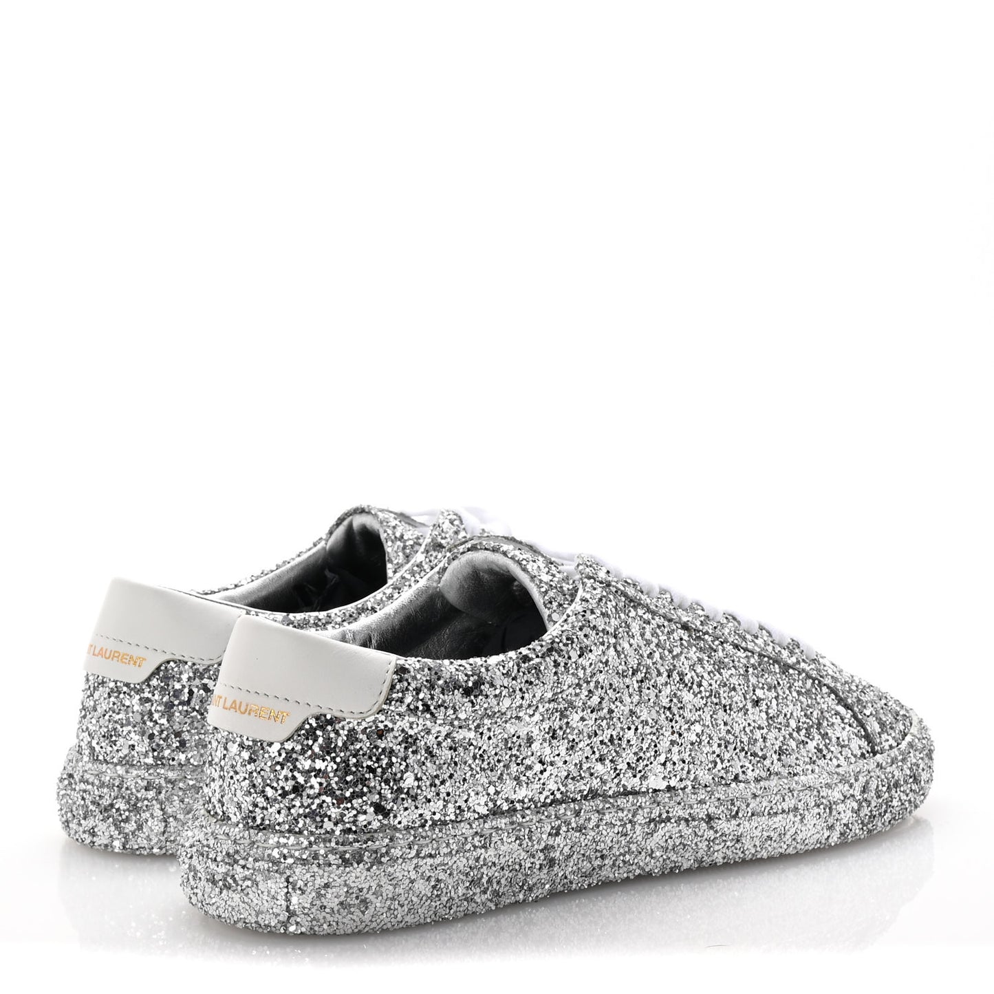 Calfskin Crystal Glitter Andy Sneakers 37 Silver