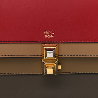 Fendi Calfskin Kan I Shoulder Bag Red Multicolor 9 of 11