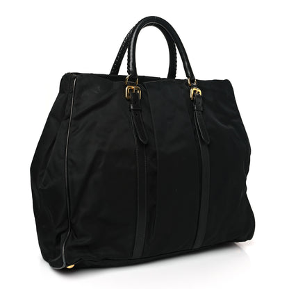 Prada Tessuto Nylon Vitello Daino Tote Black 3 of 10