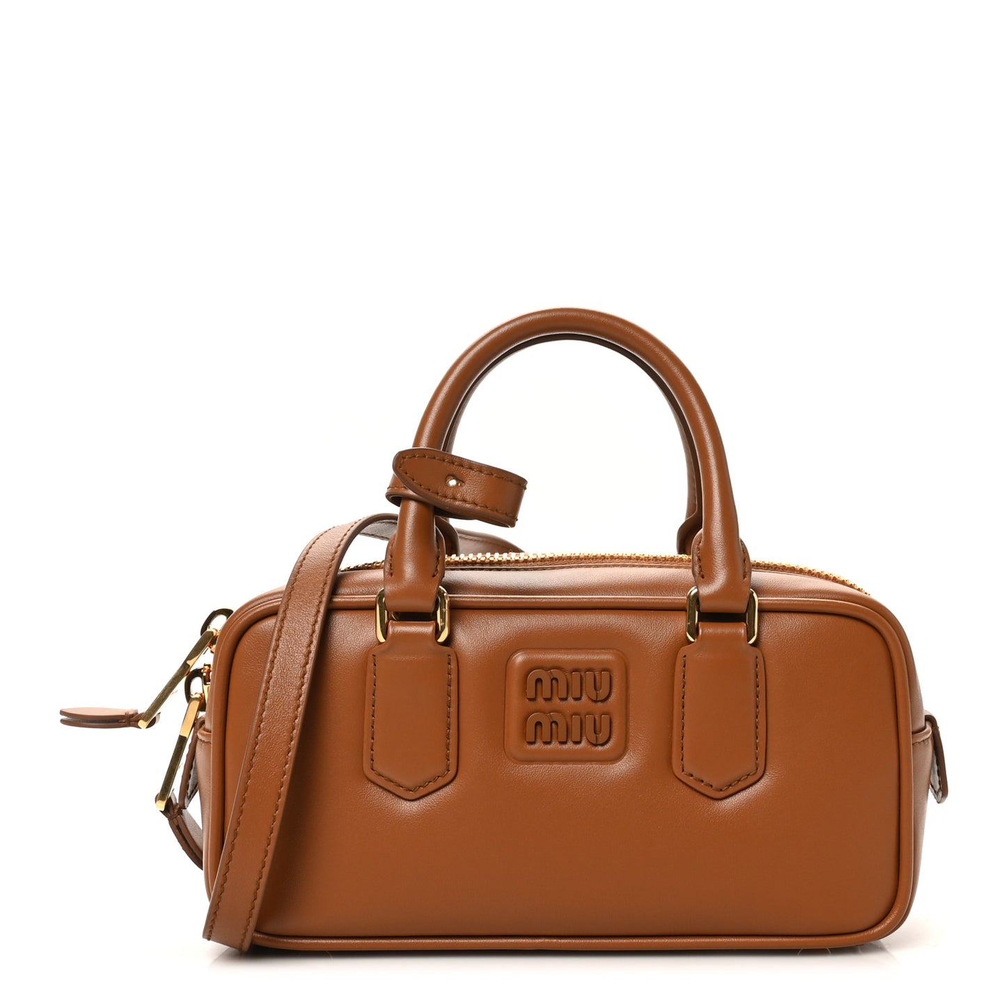Calfskin Regular Arcadie Top Handle Bag Cognac
