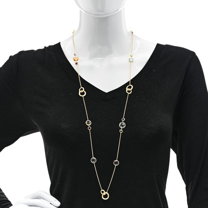 Marco Bicego 18K Yellow Gold Multi Gemstone Jaipur Long Station Link Necklace 2 of 6