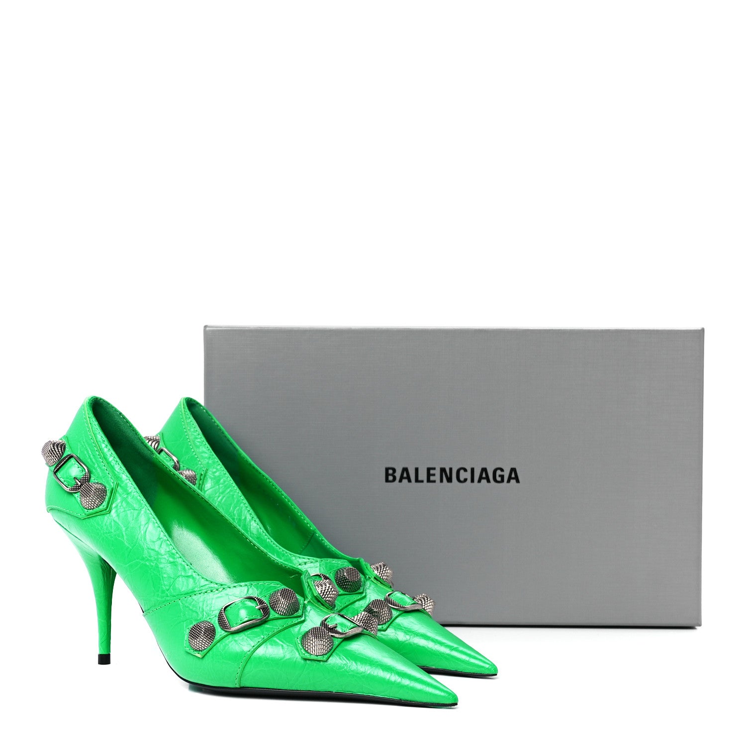 Balenciaga Agneau Arena Cagole 90mm Pumps 38 Vivid Green 9 of 9