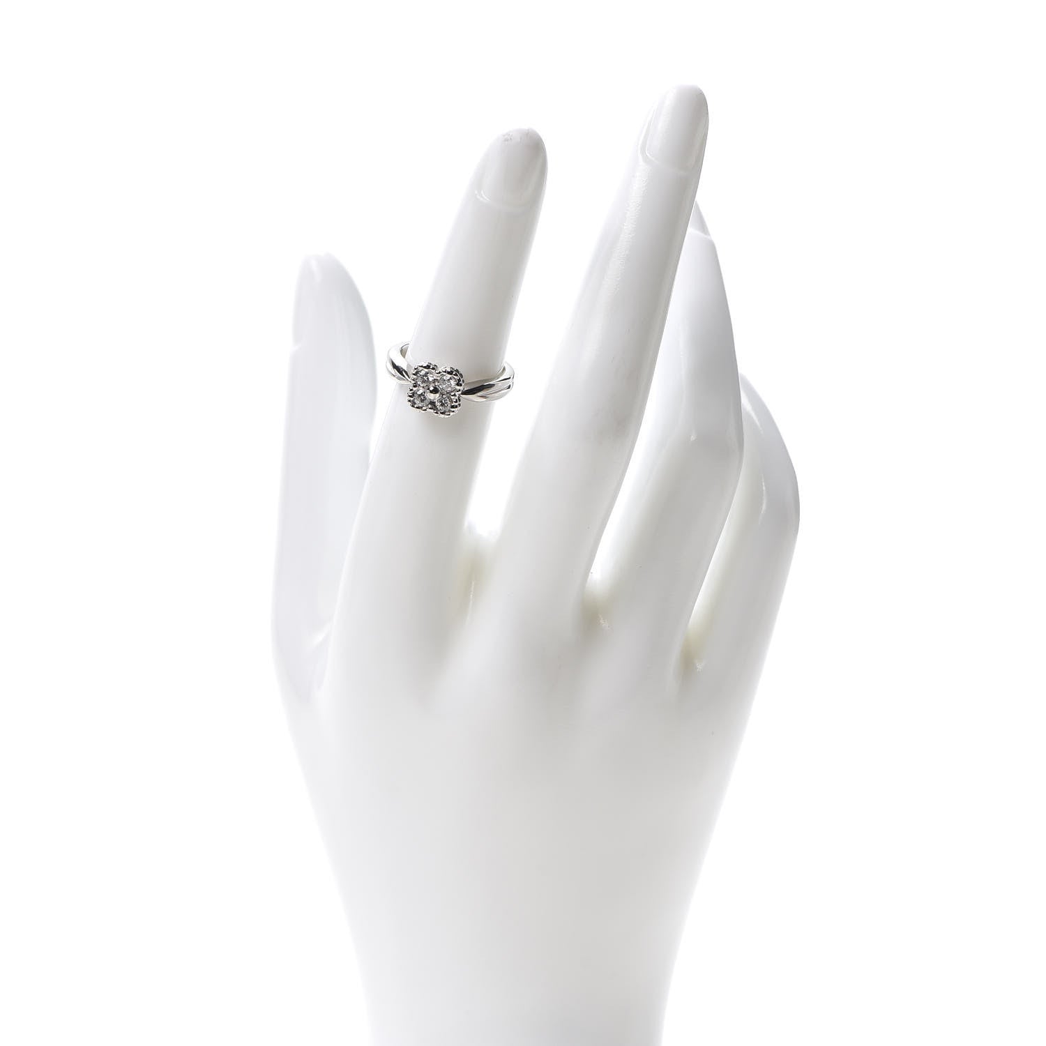 Van Cleef & Arpels 18K White Gold Diamond Arno Ring 50 5.25 2 of 5