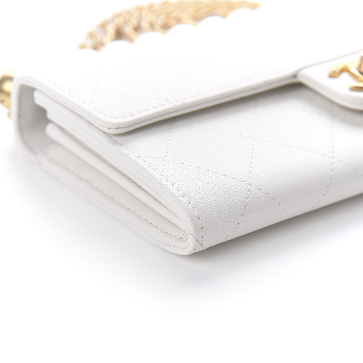 Chanel Lambskin Quilted Chic Pearls Clutch With Chain White 6 of 11