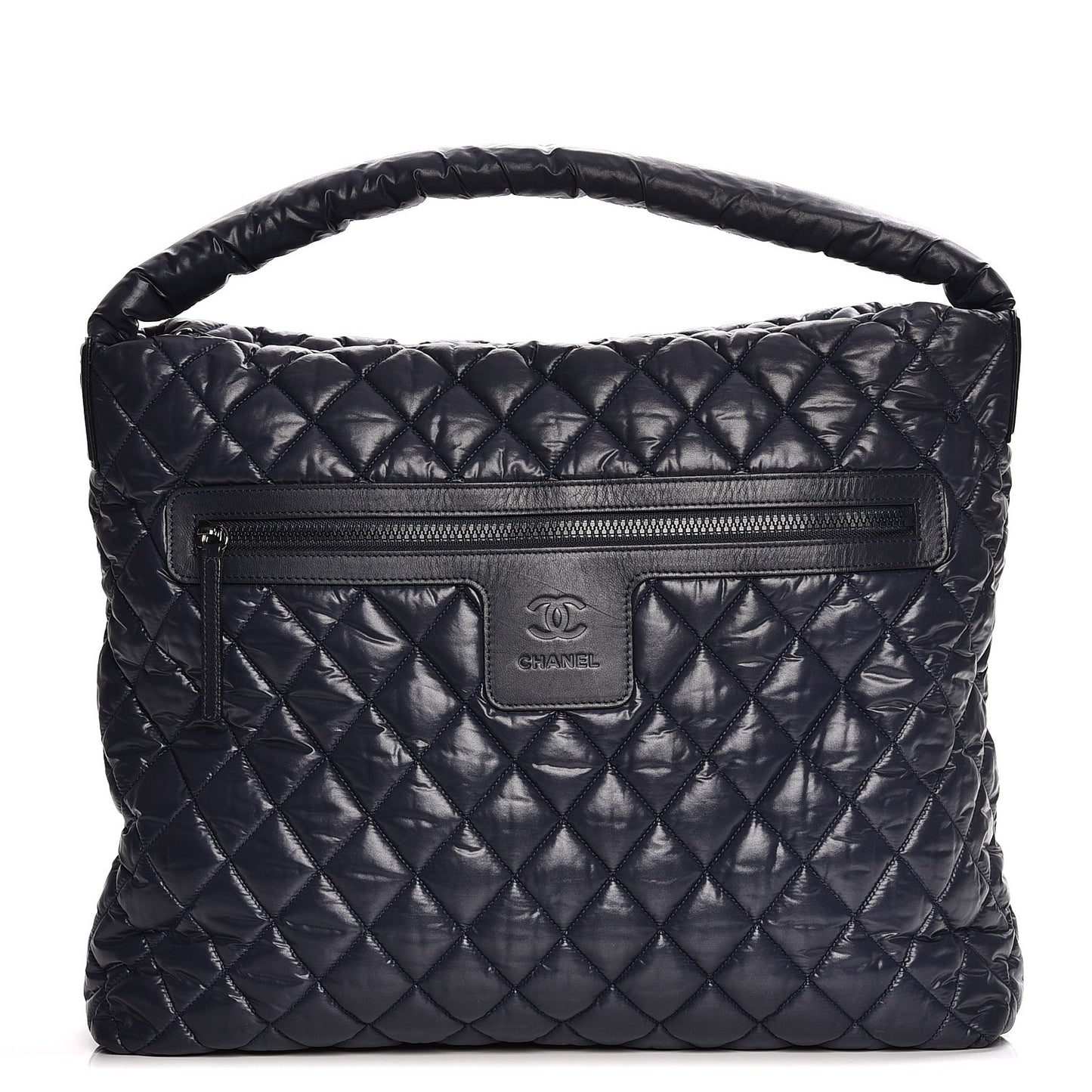 Nylon Quilted Coco Cocoon Hobo Dark Blue