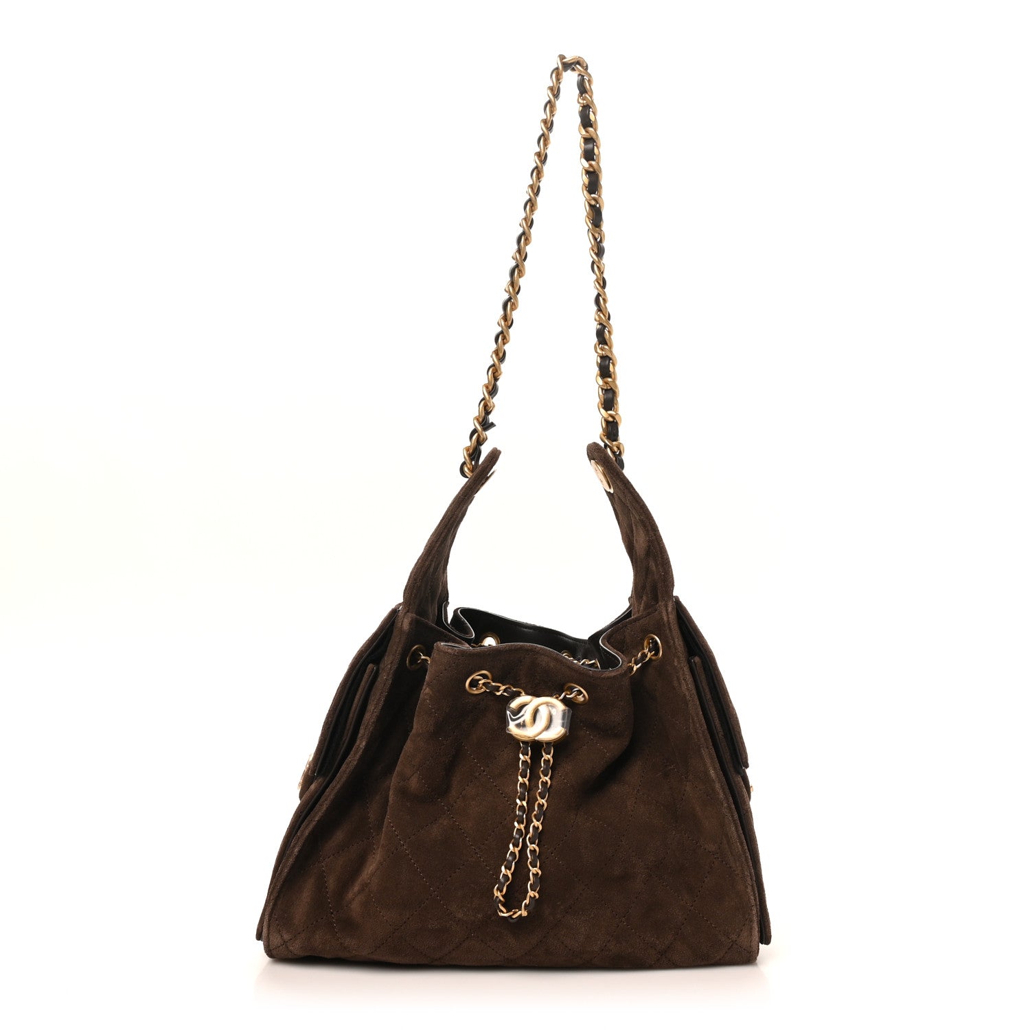 Chanel Suede Quilted Small Chanel 25 Handbag Dark Brown 1 of 10