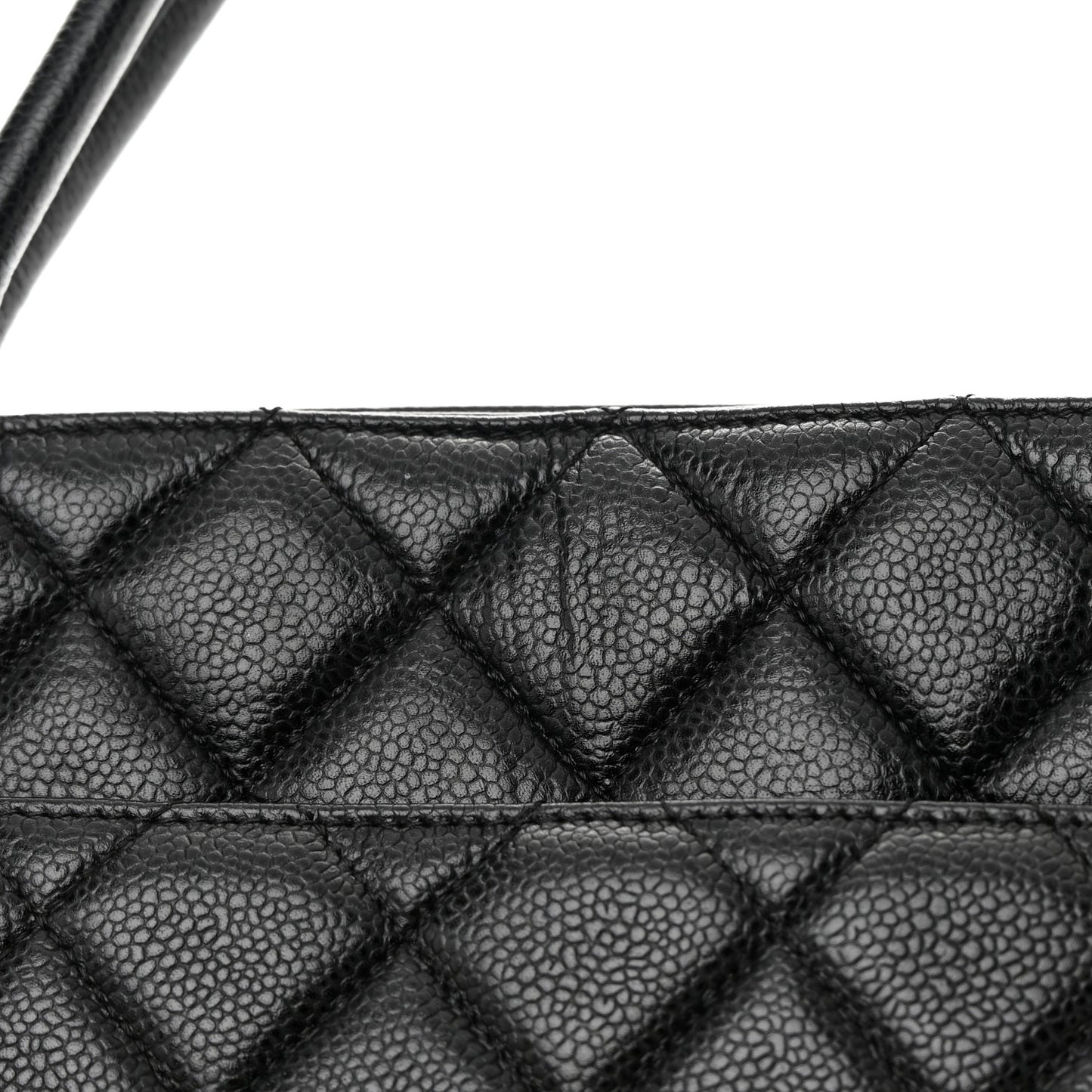 Caviar Quilted Medallion Tote Black