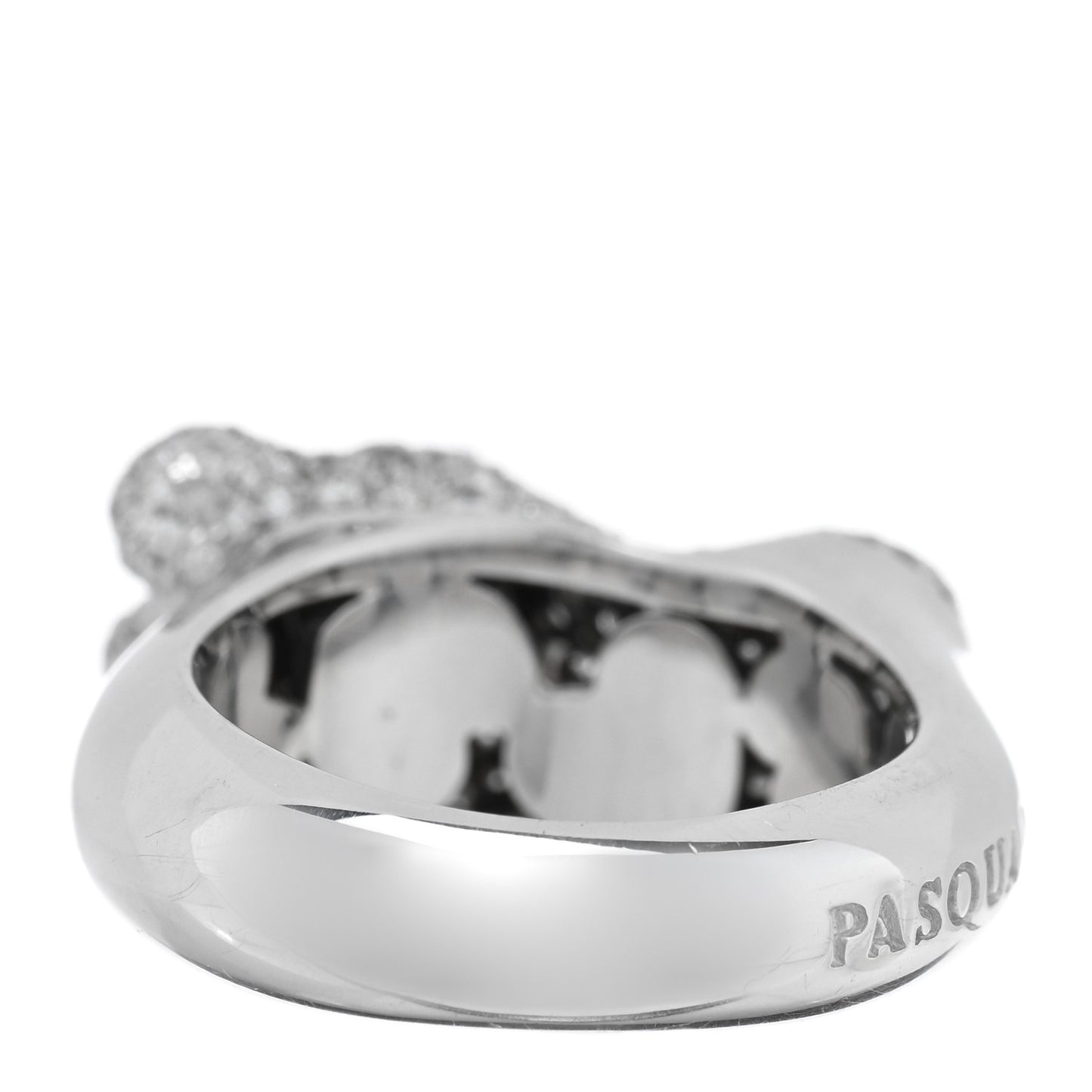 18K White Gold Diamond Baby Foot Ring 53 6.25